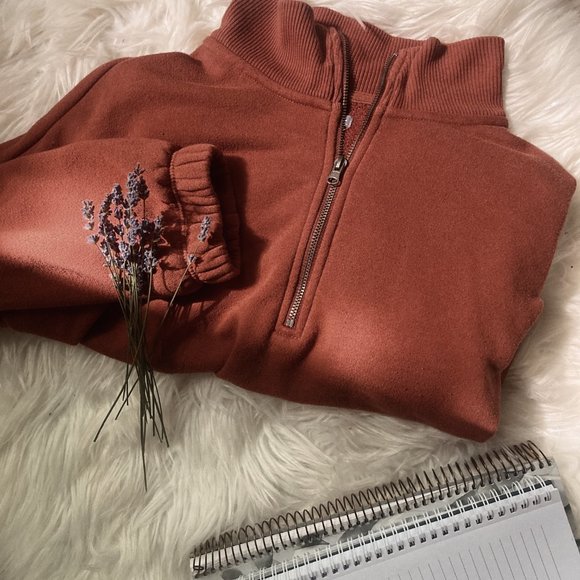 Burnt Orange Aerie Zip-up Sweater 🍂🍊 - Picture 1 of 6